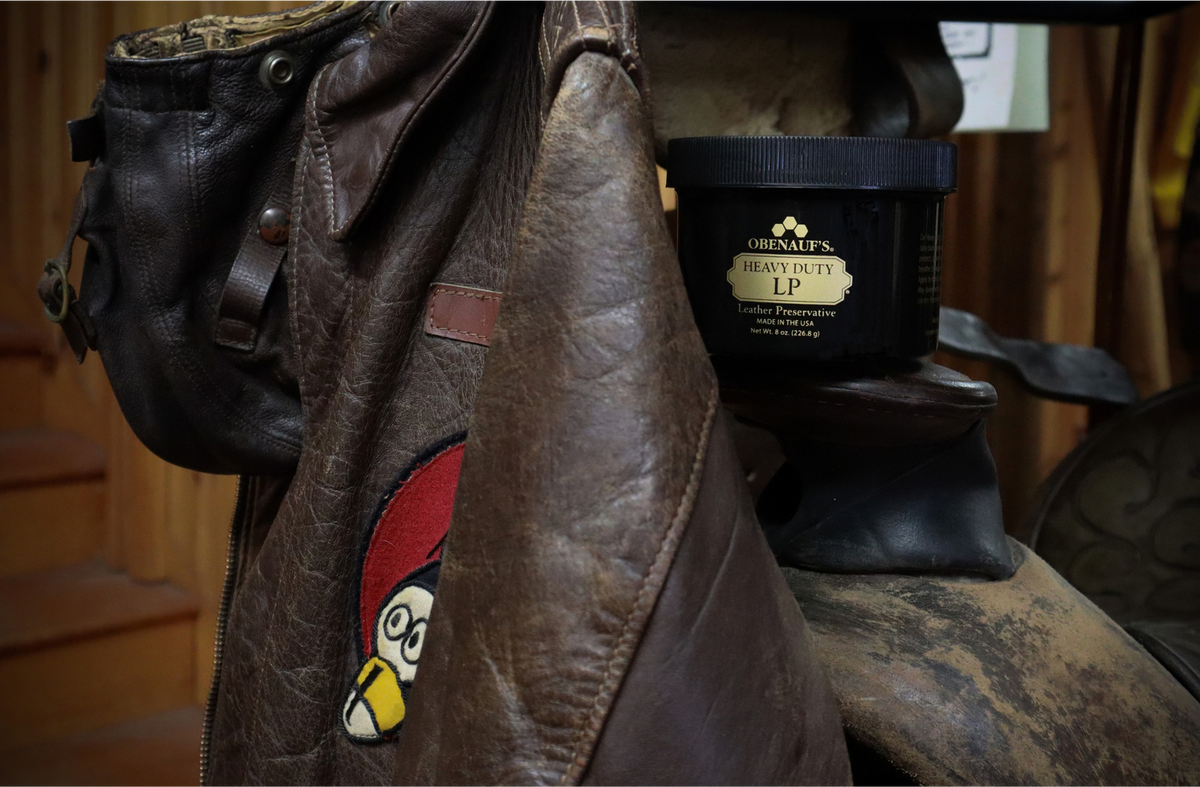 leather hats and jackets preserved with Leather Oil be Obenaufs